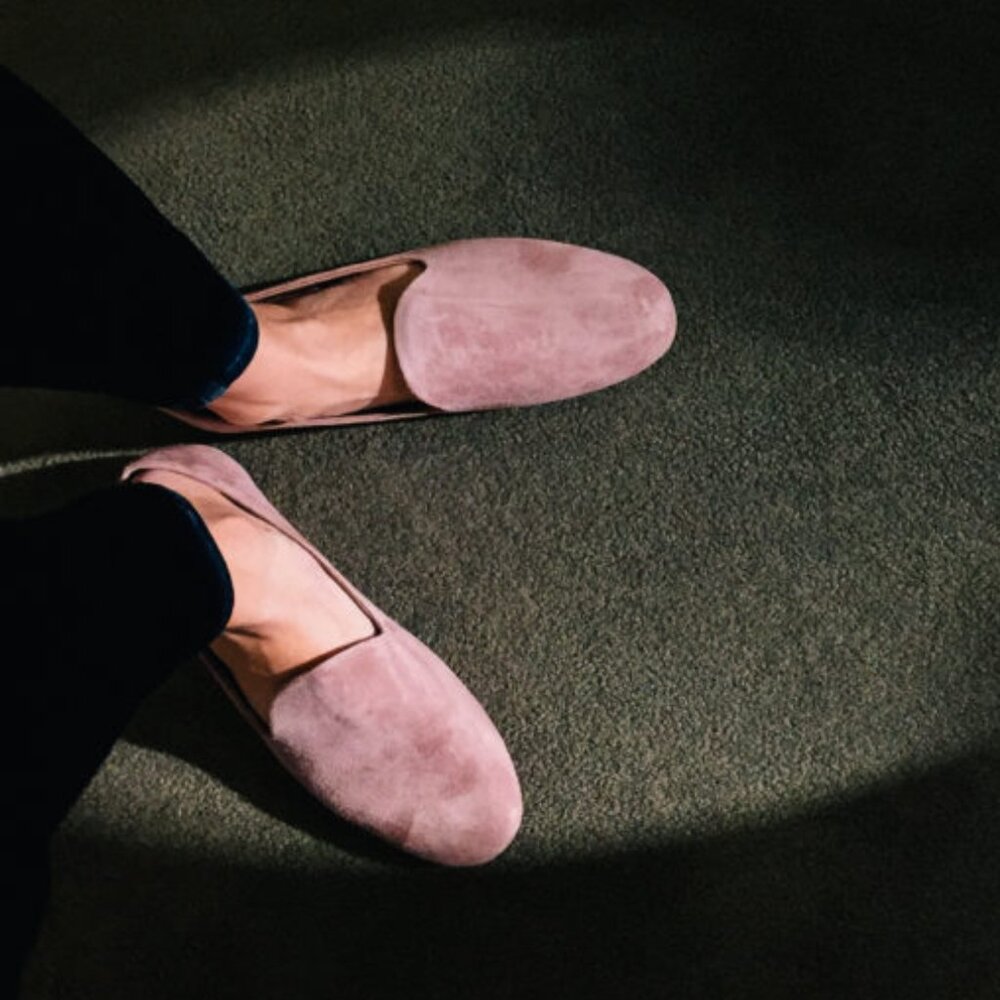 NIB‎ VINCE Women's Milo Suede Leather Flat Loafers in Hydrangea - Picture 8 of 15